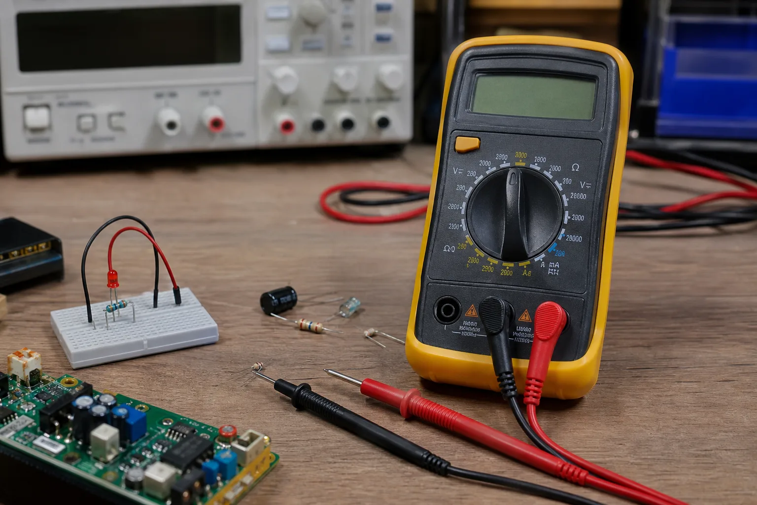 Multimeter-Grundlagen fuer DIY-Enthusiasten: So messen Sie Spannung, Strom und Widerstand richtig