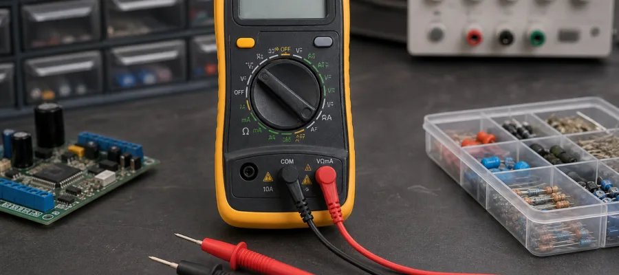 Multimeter Messmodi erklaert: Spannung, Strom und Widerstand richtig messen