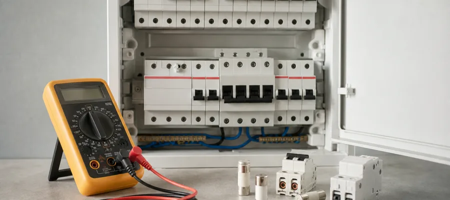 Pruefen von Sicherungen und Leistungsschaltern mit dem Multimeter fuer DIY-Heimwerker