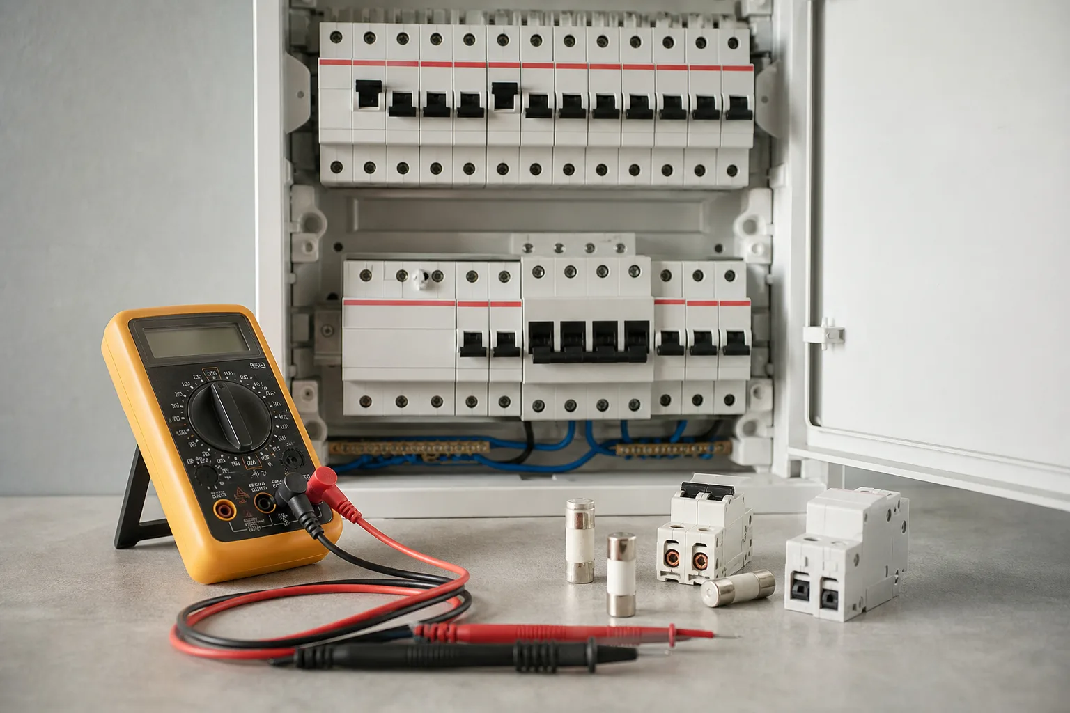 Pruefen von Sicherungen und Leistungsschaltern mit dem Multimeter fuer DIY-Heimwerker